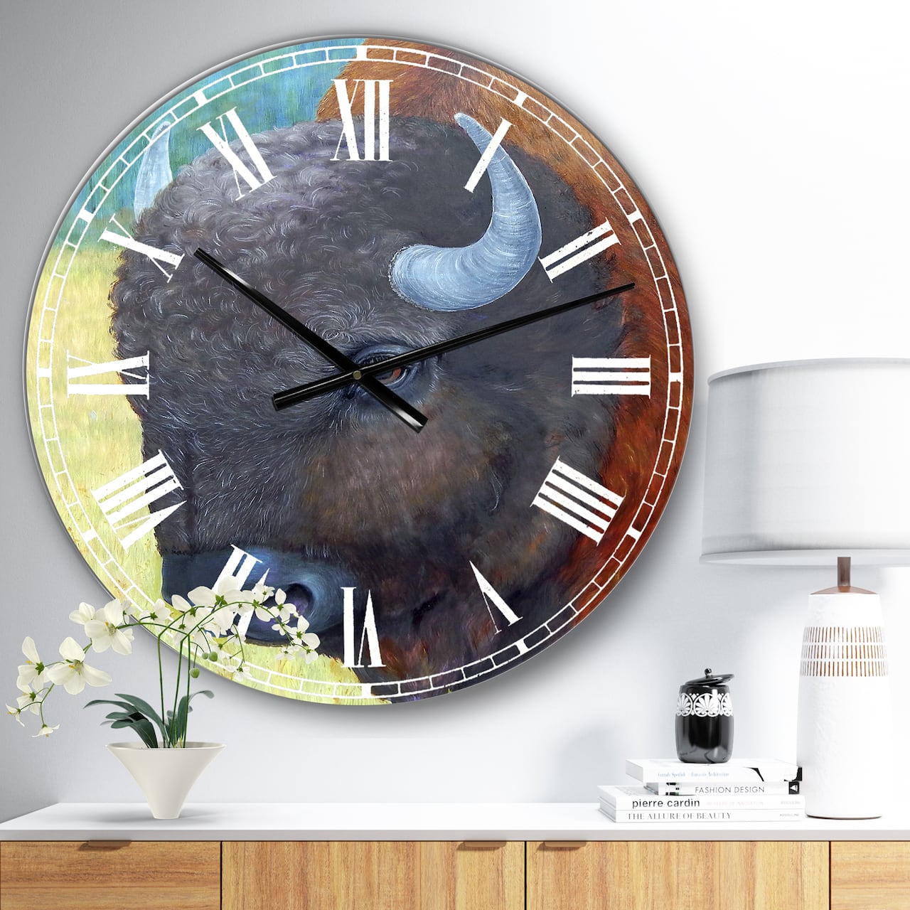 Designart 'All American Large Farmhouse Wall Clock